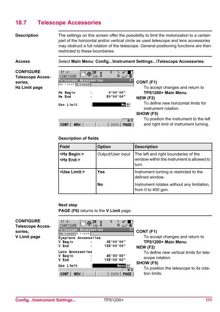 Leica TPS1200 System Field Manual