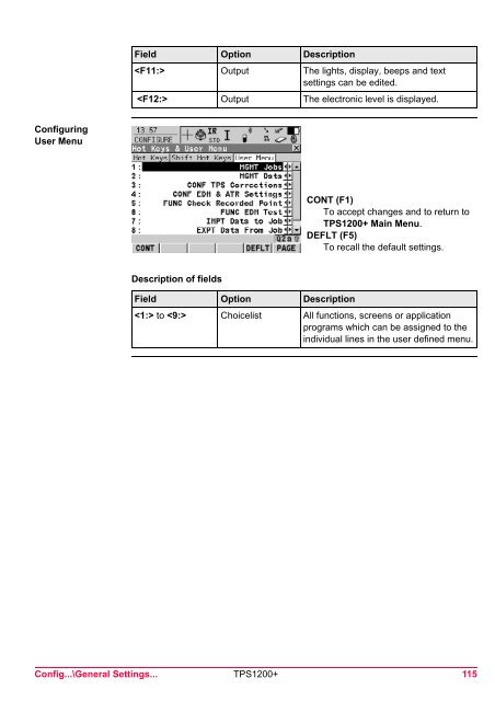 Leica TPS1200 System Field Manual