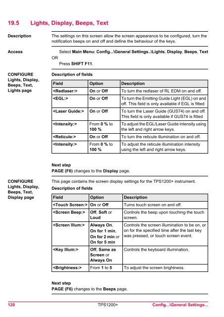 Leica TPS1200 System Field Manual