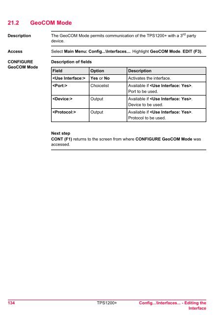 Leica TPS1200 System Field Manual