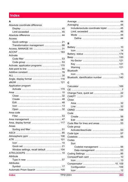 Leica TPS1200 System Field Manual