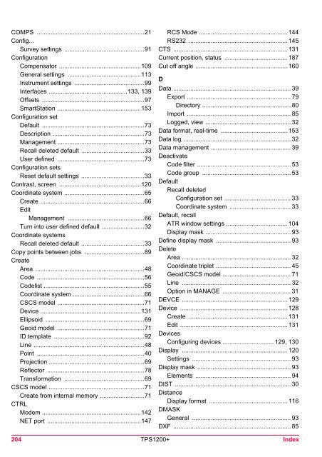 Leica TPS1200 System Field Manual