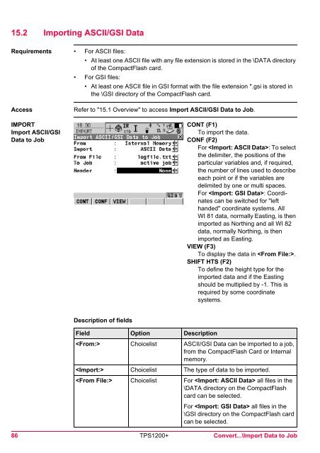 Leica TPS1200 System Field Manual