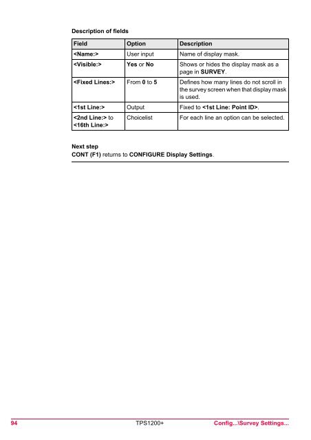 Leica TPS1200 System Field Manual