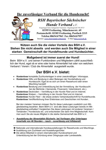 BSH Bayerischer Sächsischer Hunde Verband e.V. - Welpenverkauf