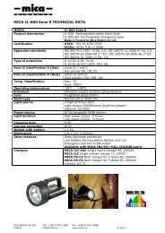 MICA IL-800 Zone 0 TECHNICAL DATA - Mica Elektro OY Ltd