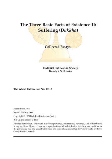 The Three Basic Facts of Existence II: Suffering (Dukkha) - Buddhist ...