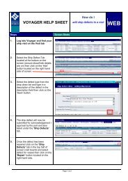 How Do I WEB VOYAGER HELP SHEET - Fremantle Ports