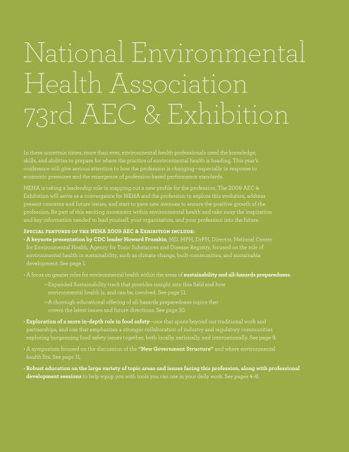 Full conference brochure - National Environmental Health Association