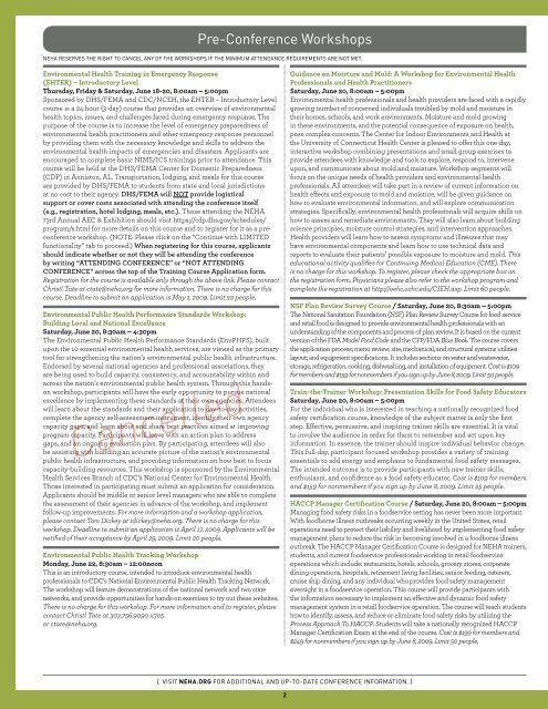 Full conference brochure - National Environmental Health Association