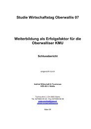 Studie Wirtschaftstag Oberwallis 07 Weiterbildung als Erfolgsfaktor ...