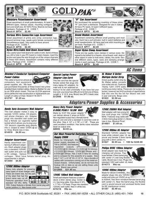 FULL LINE PRODUCT CATALOG - Electronic Goldmine