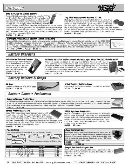 FULL LINE PRODUCT CATALOG - Electronic Goldmine