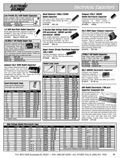 FULL LINE PRODUCT CATALOG - Electronic Goldmine