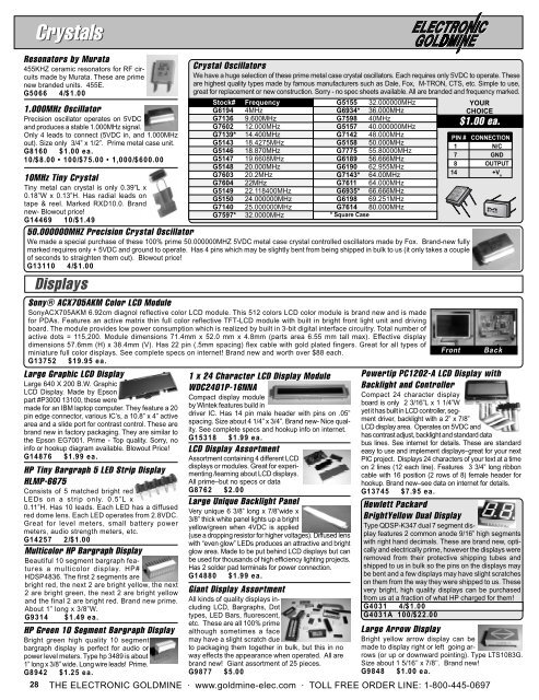 FULL LINE PRODUCT CATALOG - Electronic Goldmine