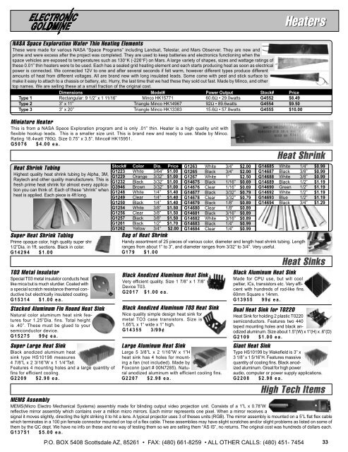 FULL LINE PRODUCT CATALOG - Electronic Goldmine