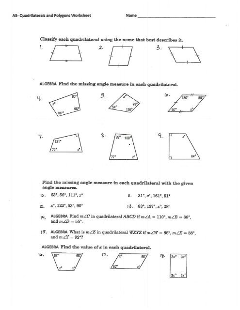 chapter 6 polygons and quadrilaterals practice and problem solving exercises