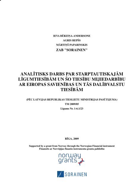 AnalÄ«tisks darbs par starptautiskajÄm ... - Tieslietu ministrija