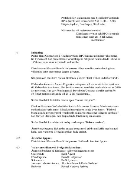 Protokoll från distriktårsmötet 22 mars 2012