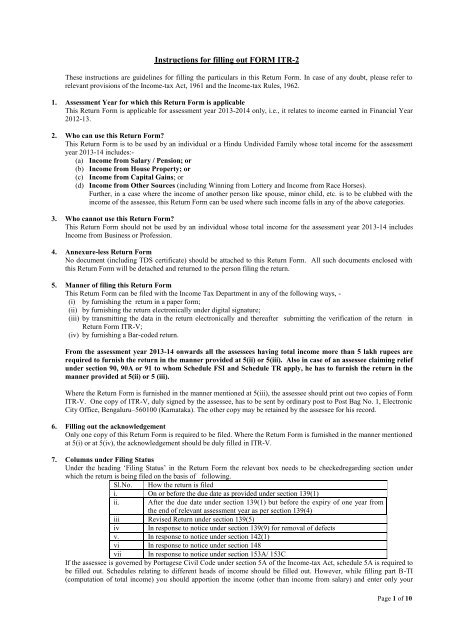 Instructions for filling out FORM ITR-2 - Taxmann