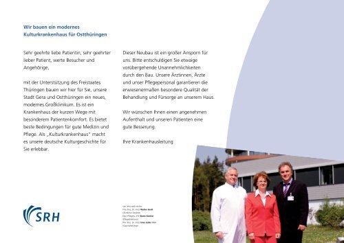 Unser Krankenhaus-Wegweiser SRH Wald-Klinikum Gera