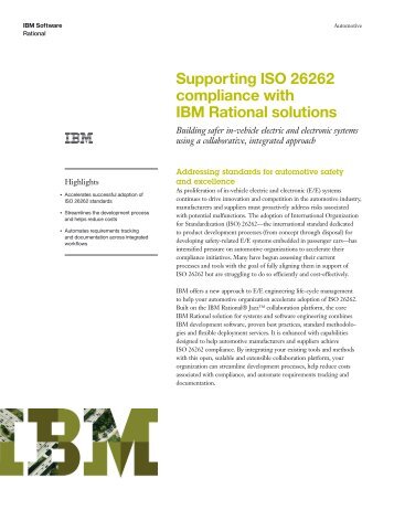 Supporting ISO 26262 compliance with IBM Rational ... - Nohau