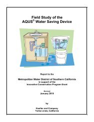 Field Study of the AQUS Water Saving Device - (MaP) Testing