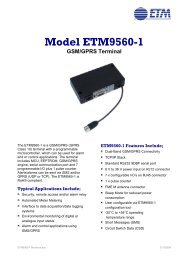 Model ETM9560-1 GSM/GPRS Terminal - ETM MÃ¤tteknik AB