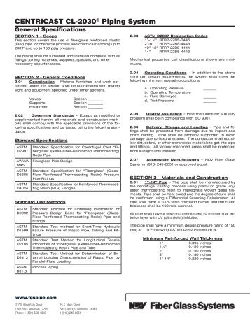 CENTRICAST CL-2030® Piping System - Corrosion Fluid Products