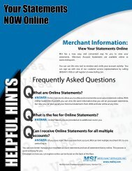 Your Statements NOW Online - MSI Merchant Services