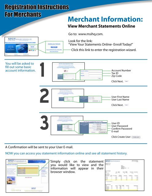 Your Statements NOW Online - MSI Merchant Services