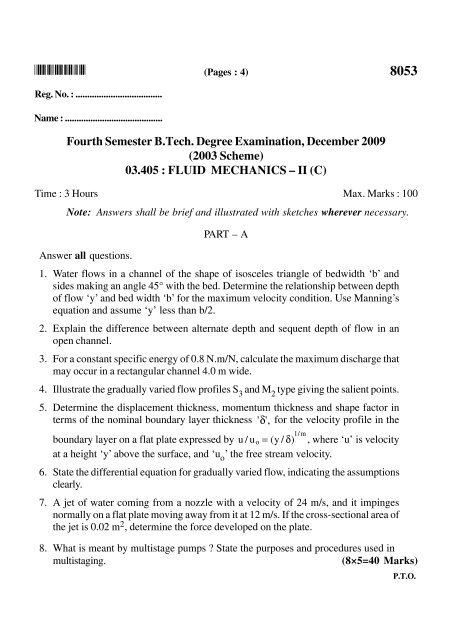 FLUID MECHANICS – II (C)