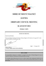 shire of mount magnet agenda ordinary council meeting 26 august ...