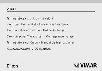 Termostato elettronico - Istruzioni Electronic thermostat - Instruction ...