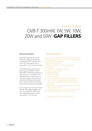 DVB-T 300mW, 1W, 5W, 10W, 20W and 50W GAP FILLERS - Televes