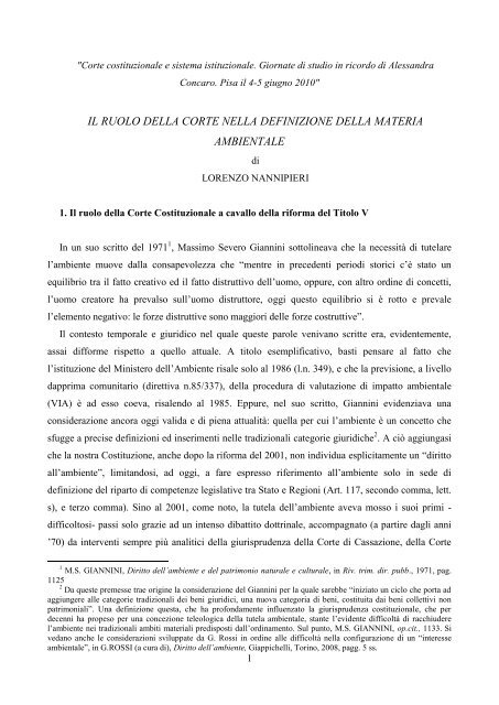 IL RUOLO DELLA CORTE NELLA DEFINIZIONE ... - Gruppo di Pisa