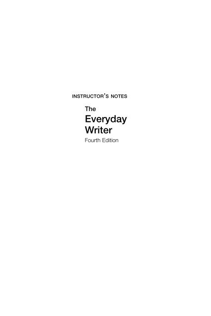 Everyday Writer - Bedford, Freeman & Worth College Publishing ...