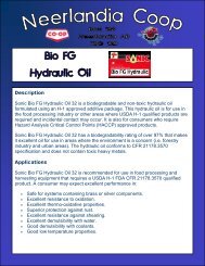Description Sonic Bio FG Hydraulic Oil 32 is a ... - Neerlandia Co-op