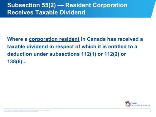 Exceptions from Subsection 55(2) - CCH Canadian