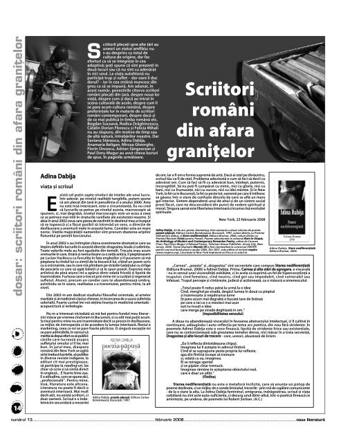 numărul 13 pdf - Noua literatura