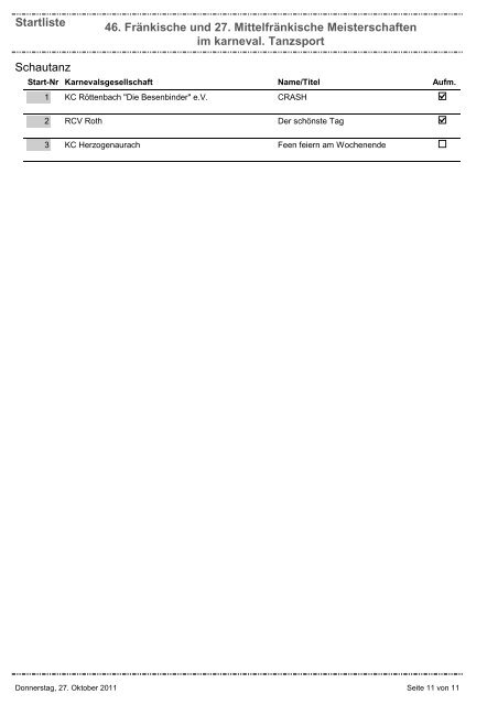 Startliste 46. Fränkische und 27. Mittelfränkische Meisterschaften im ...