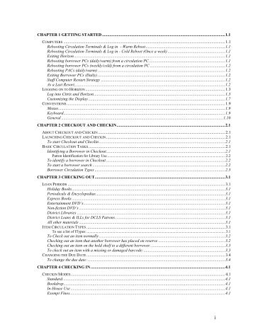 DCLS Circulation Manual - Dauphin County Library System