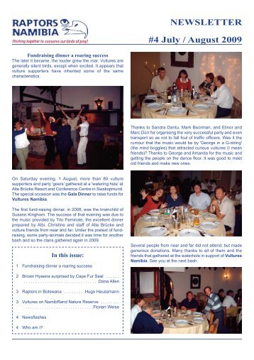NEWSLETTER #4 July / August 2009 - Namibia Nature Foundation