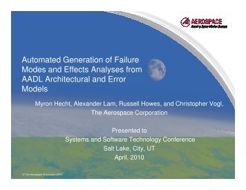 Automated Generation of Failure Modes and Effects Analyses from ...