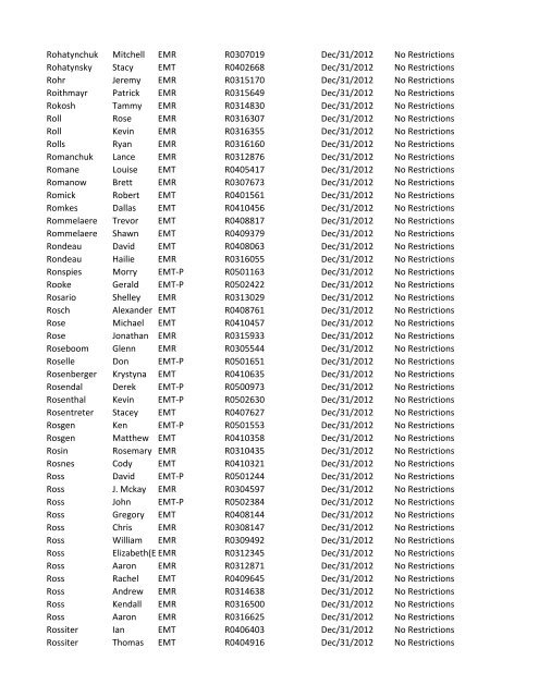 or Temporary (T) number Registration Expiry Date Restrictions ...