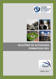 RelatÃ³rio de Actividades Formativas 2011 - Centro Hospitalar de ...