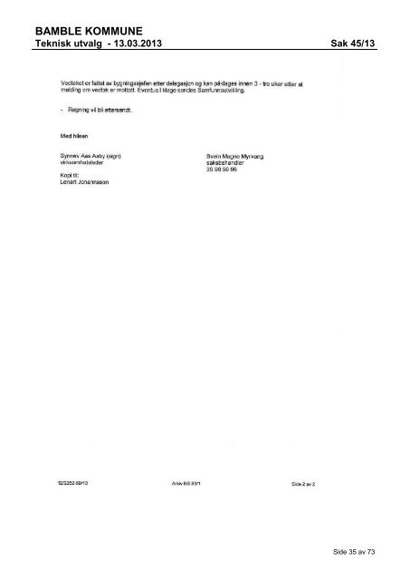 Del III Teknisk utvalg 13.03.2013 - Bamble kommune