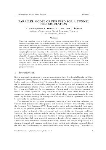 PARALLEL MODEL OF FDS USED FOR A TUNNEL FIRE ...