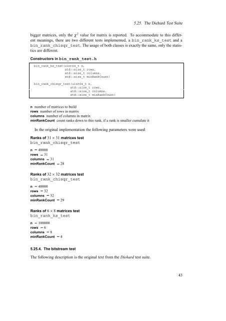 A Random Number Generator Test Suite for the C++ ... - ETH ZÃ¼rich