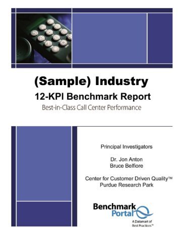 (Sample) Industry 12-KPI Benchmark Report - Benchmarkportal